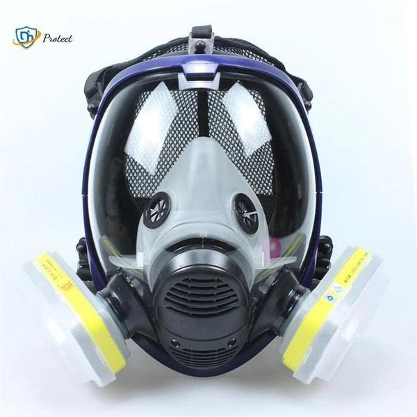 Masque 6800 7 en 1 masque à gaz anti-poussière respirateur peinture pulvérisation de pesticides filtres complets en silicone pour laboratoire de soudage1328H