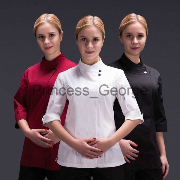 Andere Bekleidung Damen Restaurantkleidung Koch Kellnerin Jacke Arbeitsuniform Neue Mode Food Service Barista Wear x0711
