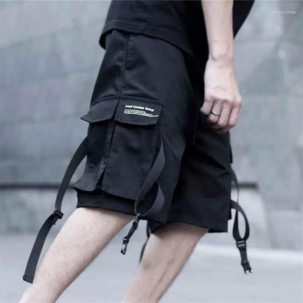 Männer Shorts 2023 Sommer Techwear Multi Tasche Band Fracht Harajuku Streetwear Jogginghose Männer Mode Hip Hop Baggy Kurze Jogger