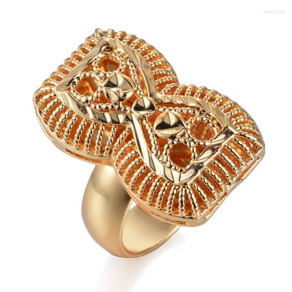 Кластерные кольца Wando 24K Этнический арахисовый золотой цвет Женщины свадебные украшения кольцо кольцо Индия/эфиопская/африканская/нигерийская/кения.
