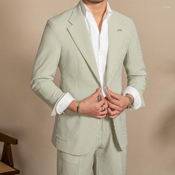 Мужские костюмы высококачественные жениха костюма летняя мужская смокинг британский провизакеровщик корейский винтажный шорты с двумя частями Траджес де Хомбра