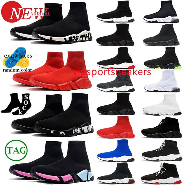 Скорость 2.0 1.0 Sports Shoes Platform Мужчины дизайнерские женщины NCIAGAS Tripler Paris Socks Boots Runners Black White Light Graffiti Vintage Beige Pink Sneakers Size 11 CEBP