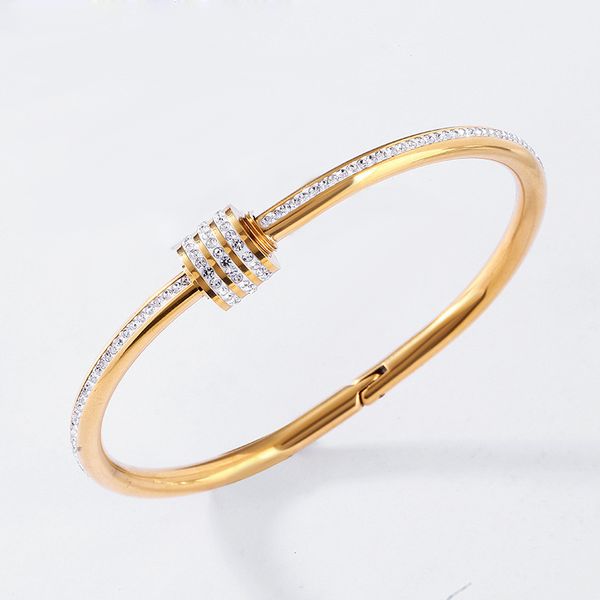 Love Gold Pulseira Prego Pulseira Designer Bangles para Mulheres Mens Aço Inoxidável Liga Armband18K Banhado Ouro Prata Rosa Jóias Diamante Pulseiras Designers 2024