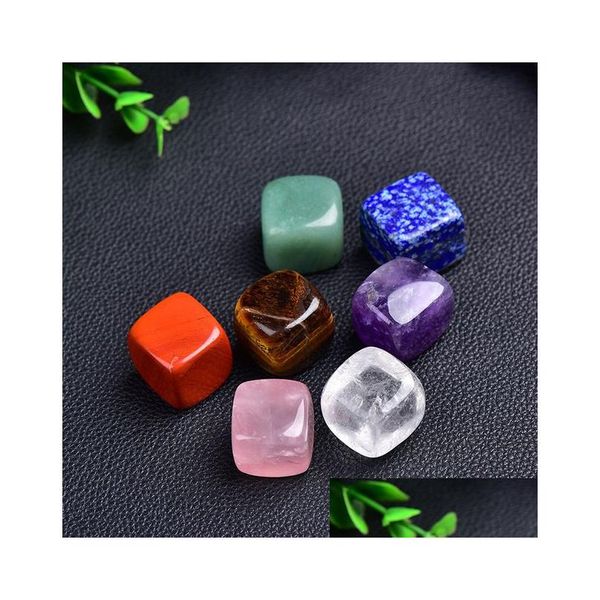 Pietra Chakra naturale Irregar Squares Quarzo rosa Ametista Agata Tigre Polvere Cristallo Bianco Yoga Meditazione Goccia di energia Consegna Gioiello Dhmho