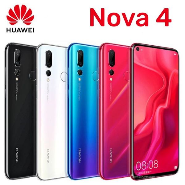 Huawei Nova 4 Smartphone Android 128 GB ROM 6,4 Zoll 48 MP + 25 MP Kamera Mobiltelefone Google Play Global ROM Original-Handy