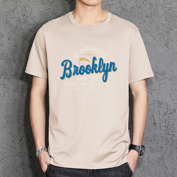 Camisetas masculinas 1982 In Brooklyn Street Letter Hip Hop T-Shirt Casual Soft T-Shirts Cotton Daily Tee Moda O-Neck Clothes