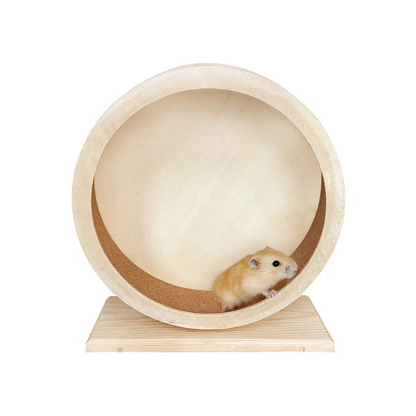 Kleintierbedarf Hamsterrad Holz Silent Spinner Rutschfeste Laufscheibe Igel Haustiere Übungszubehör Spielzeug 230710