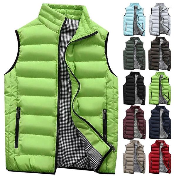 Gilet da uomo Gilet unisex Abbigliamento Gilet da uomo Big Siz imbottito in cotone Giacca da uomo senza maniche Moda invernale Cappotti sottili casuali