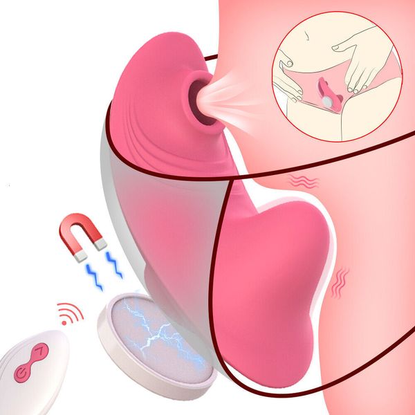Взрослые игрушки пульт дистанционного управления носимым магнитным фиксацией кружевные трусики 10 Вибрация 5 Сосание вагины шариковой вибратор Sex Toy Women G Spot Massager 230710