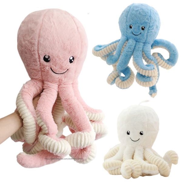 Bonecas de pelúcia 18 40 60 80 cm criativas fofas polvo perna longa bebê acompanham boneca de pelúcia brinquedos de animais marinhos presente de aniversário para crianças 230710