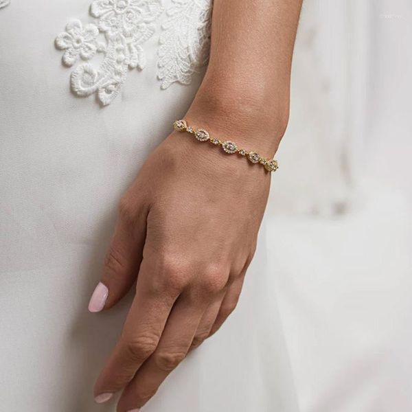 Braccialetti con ciondoli Stonefans Bracciale tennis in cristallo con strass bohémien Gioielli da sposa Accessori per damigelle da sposa fatti a mano per le donne