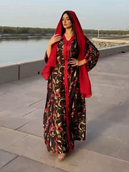 Roupas étnicas Ramadan Peru Muslim Dress India Women Long Abaya Marroquino Kaftan Islâmico Khimar Djellaba Dubai Jilbab Party Vestidos