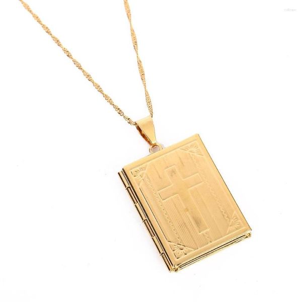 Anhänger Halsketten Mode Unisex Jesus Schmuck Gold Farbe Kreuz Medaillon Halskette