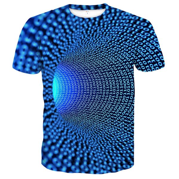 Тренч психоделическая футболка для мужчин с 3d принтом, синяя футболка с преувеличенным пространством, топ с рисунком, женские/мужские футболки с червоточиной для мальчиков