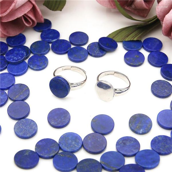 Perlen natürliche mineralische halbpreizige Steinlapis Lazuli Cabochon Flach runde Form Schmuck Erstellen Erkenntnisse für Ohrringe Ring