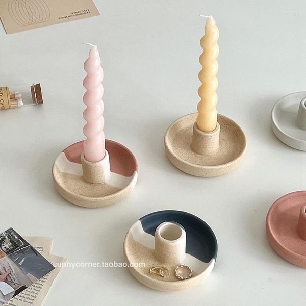 Kerzenhalter im europäischen Stil, rund, Vintage-Teelichthalter aus Keramik, Gläser, Geburtstag, einzigartig, Adornos Para Casa, Hochzeitsmittelstücke