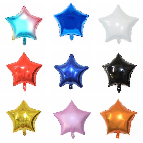 50 pz/lotto 18 Pollici Palloncini A Forma di Stella Foil Balloon Decorazioni per Feste Foglio di Alluminio Elio Palloncini Baby Shower Gender Reveal Wedding Prom Engagement HW0061