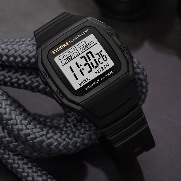 Snoke Men Digital Sports Watch Timer Timer 12/24 часов цифровые электронные наручные часы Водонепроницаемые часы Reloj Hombre 9023