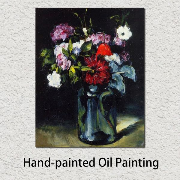 Handgefertigtes Ölgemälde Paul Cezanne Blumen in einer Vase Moderne Kunst Stillleben Leinwand Bild für Schlafzimmer Wanddekoration