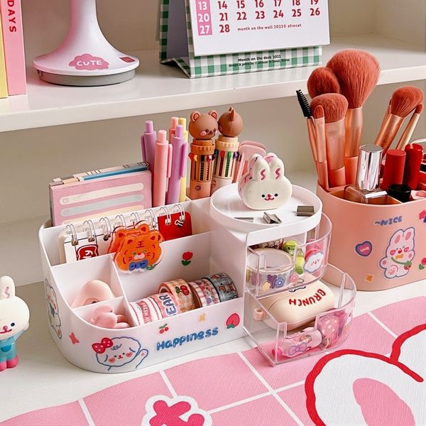 Federmäppchen Nette Kawaii Stifthalter Organizer Kinder Mädchen Student Büro Desktop Mode Große Kapazität Schreibwaren Aufbewahrungsbox 230710