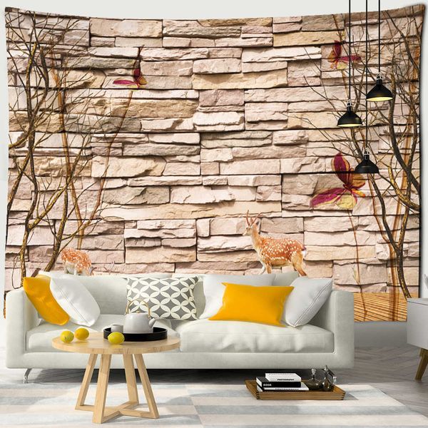 Tapeçarias Deer Tapeçaria Tapeçaria Estilo Poliéster Fundo Pano Estética Quarto Decoração de Casa