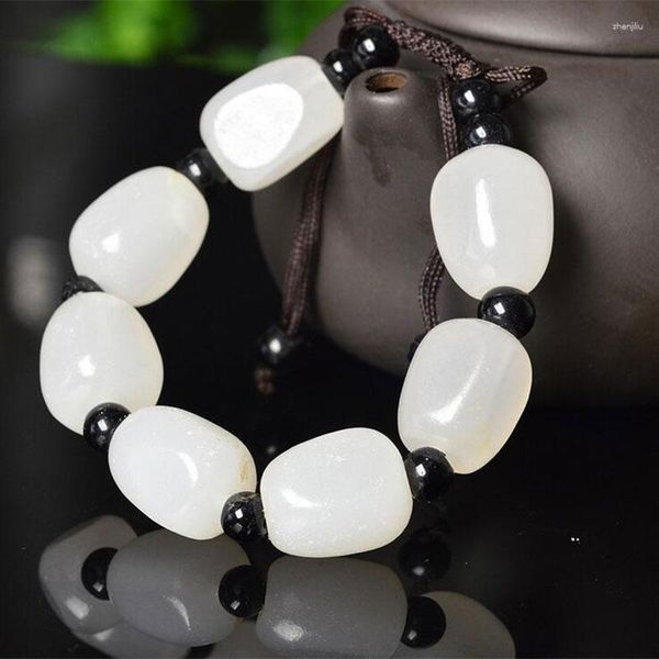 Strand Kyszdl Natural White Yu Stone Bracelet Boutique Уровень Kunlun Отправить изысканные упаковки мужчин