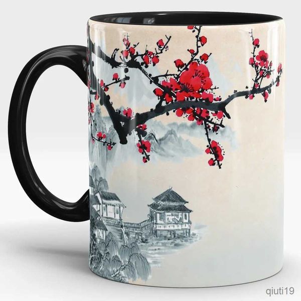 Tassen Sakura Blossom in Tasse 330 ml Keramik Kaffeetasse Büro Teetasse Zuhause Milchtasse R230712