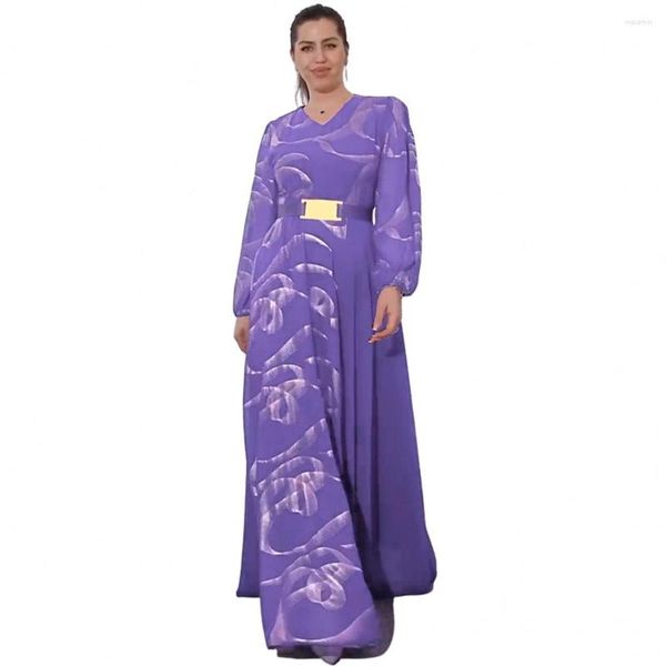 Abbigliamento etnico L-3XL Plus Size Abito da sera Donna Cintura Dashiki Abiti africani Robe Marocaine Luxury Dubai Kaftan Abaya Muslim Vetement