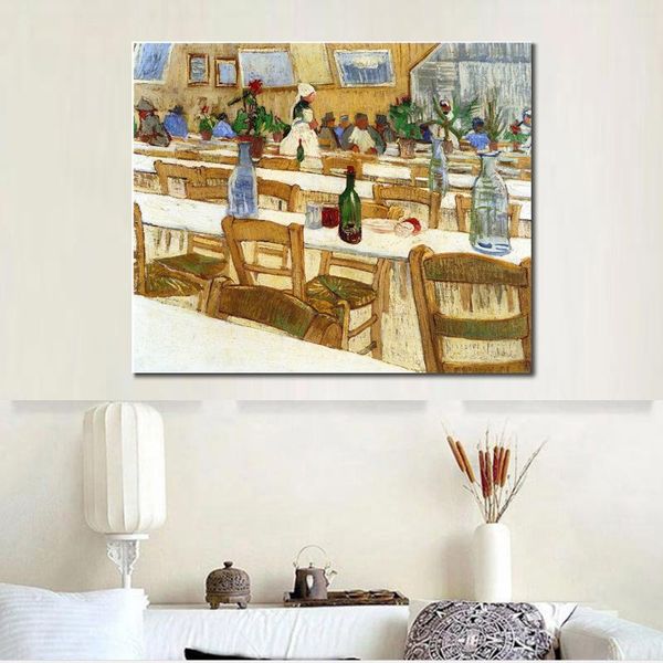 Reprodução de pintura de Vincent Van Gogh de alta qualidade interior do restaurante arte em tela artesanal paisagem decoração de casa para quarto