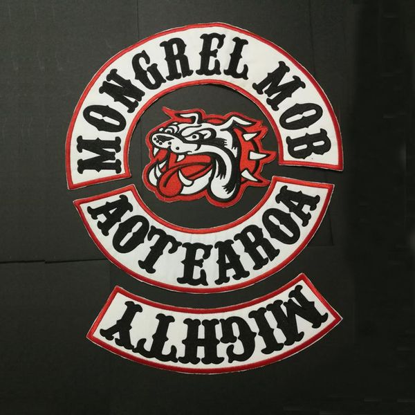 NOVO CHEGOU MONGREL MOB PATCHES BADGES PARA JAQUETA VEST VESTUÁRIO ADESIVO FERRO NO PATCH APLIQUES SAPATOS BIKER MOTOCICLETA MC PATCH AP250x