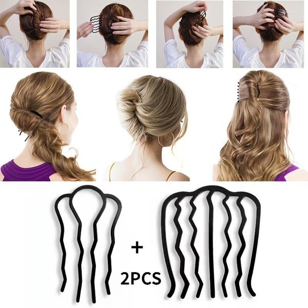 Haarspangen 2/3 teile/satz Haarnadel Kamm Flechten Twist Gabel Lockige Clip Mode Frauen Styling Werkzeug Sticks Zubehör