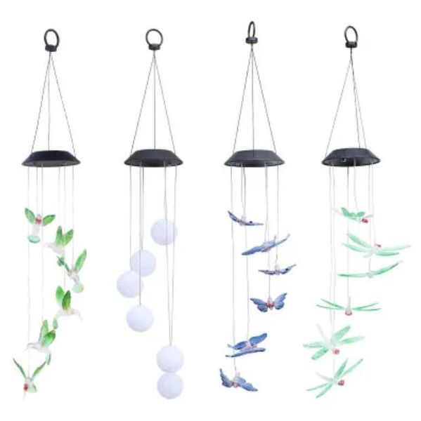 Droplight Mix And Match Welcome Solar Wind Chime Light Hummingbird Solar Gift Light Color LED Garden Hanging Light 202QH