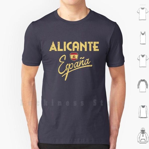 Camisetas masculinas Alicante Spain Shirt Print Cotton Cool Tee Espana Spain Flag Vintage