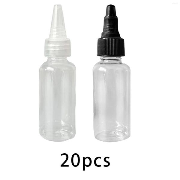 Garrafas de armazenamento 20x garrafa conta-gotas de boca afiada 30ml reutilizável para curativos de cola de artesanato