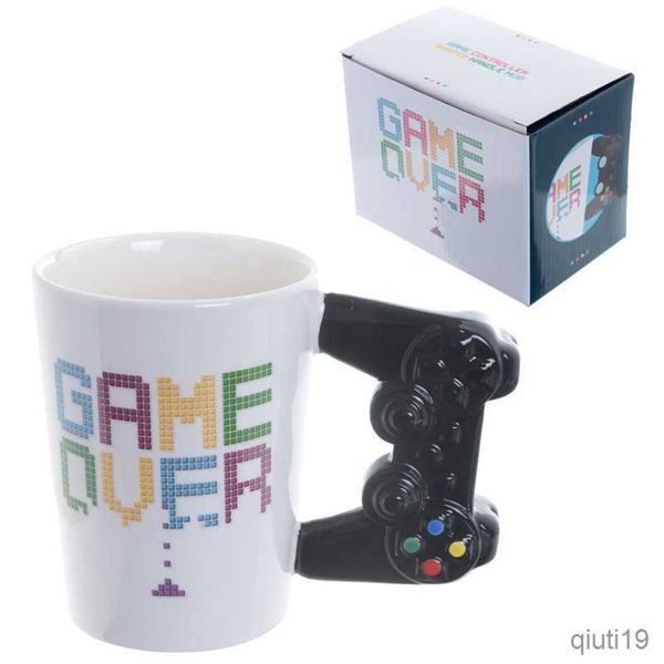 Tazze Creative GAME OVER Tazza da caffè con controller di gioco Impugnatura Ceramica Tè al latte Tazza da acqua per regalo di compleanno per ragazzo R230712