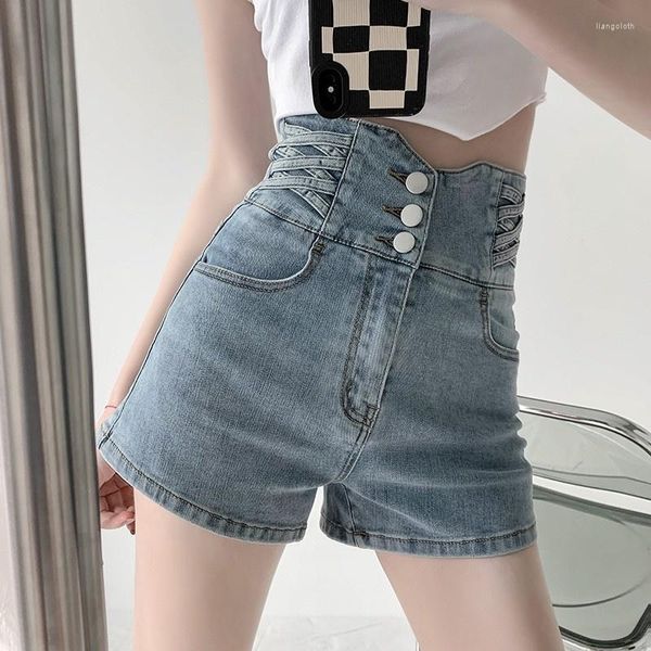 Shorts feminino jeans feminino jeans roupas de verão calças curtas senhoras mulheres moda roupas para rave cintura alta