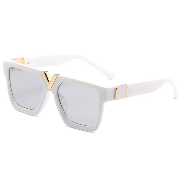 Modedesigner-Sonnenbrille für Männer und Frauen, luxuriöse PC-Rahmen-Sonnenbrille, Outdoor-Schutz-Sonnenschirm, hochwertige Schutzbrille mit Box