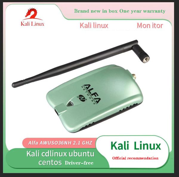Adattatori di rete Chipset Ralink 3070L Scheda wireless ad alta potenza da 2000 mW Adattatore USB da 150 Mbps con antenna da 5 dB ALFA AWUS036NH 230712