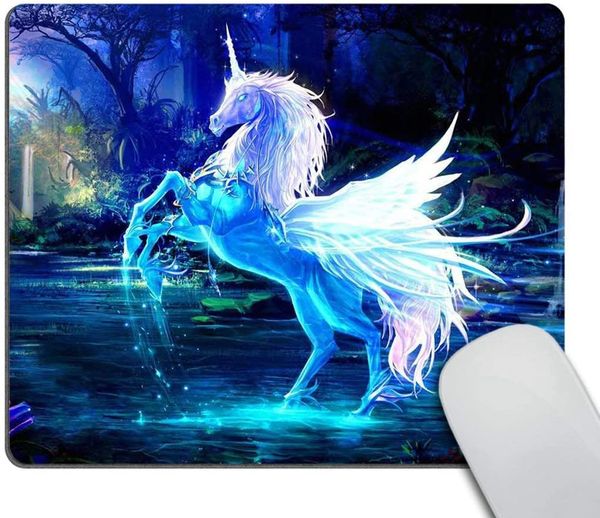 Cavalo de cristal brilhante mouse pad personalizado mouse pad retangular personalizado de borracha antiderrapante 9,5 x 7,9 polegadas