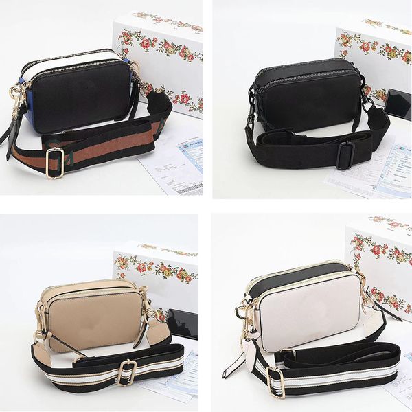 Designer -Tasche Mode Snapshot Frau Mann Taschen Mini Kamera kleine Crossbody -Bag -Umhängetaschen Dual Top Reißverschluss in der Partition Abnehmbare verstellbare Gurtgurt Geldbeutel