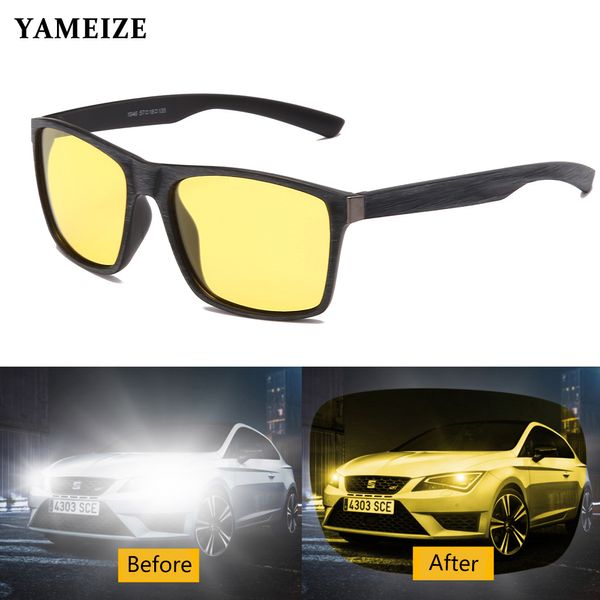 YAMEIZE Nachtsichtbrille, polarisierte Sonnenbrille, Fahrerbrille, blendfreie Fahrbrille, Schutzausrüstung, Autozubehör, Gafa