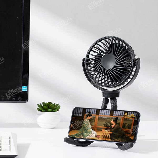 Ventilatori Elettrici Telecamere Mini Ventilatore Per Passeggino Poetable Ventilatore Pieghevole USB Ricaricabile Batteria Da 1200 mAh Polpo Elettrico Ventilatore Portatile Per Desktop All'aperto