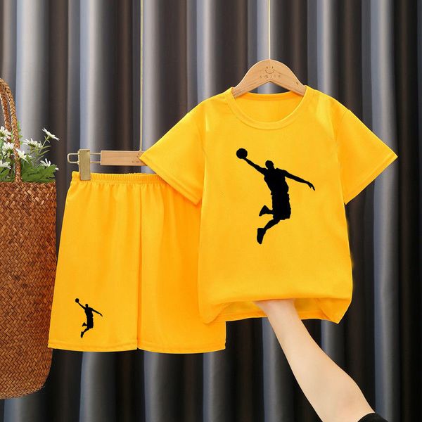 Conjuntos de roupas verão crianças basquete conjuntos de uniformes esportivos meninos meninas ternos 2 peças terno t-shirt roupa crianças jogo treinamento fãs roupas 230711