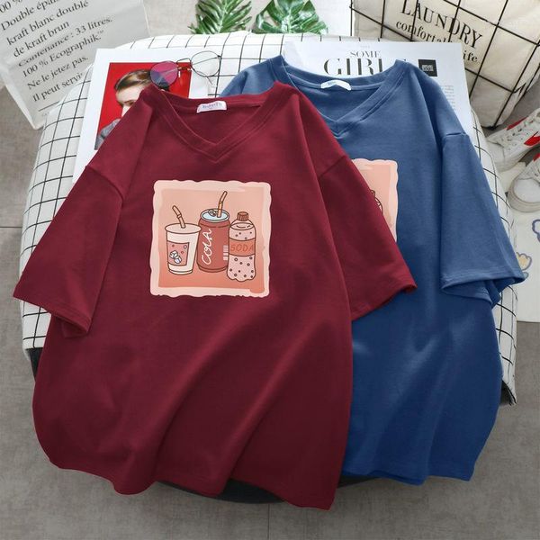 T-shirt da donna di grandi dimensioni 6XL 150KG Camicia a maniche corte in cotone da donna estiva Cartoon Tops Magliette Casual Big