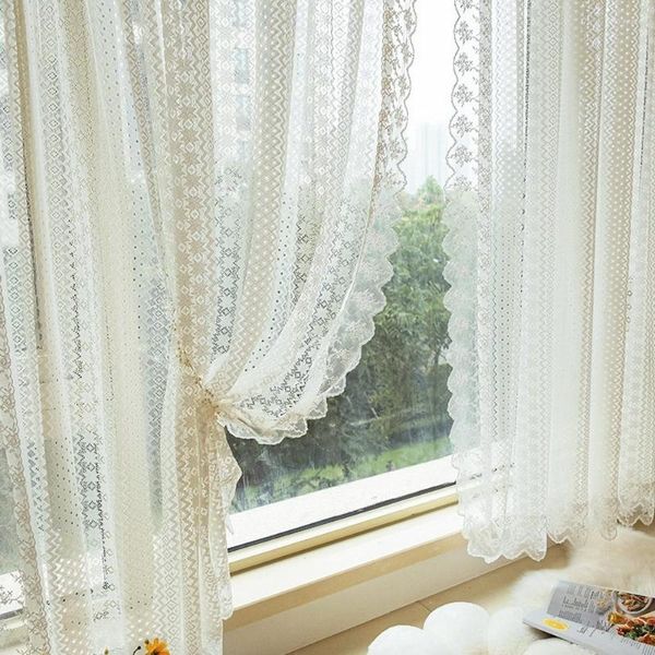 Perde beyaz dantel şeffaf perdeler için yatak odası oturma odası kenarı şeffaf opak ekstra yükseklik 300cm balkon fransız pencere perdeleri