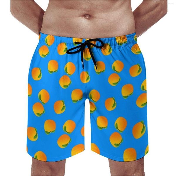 Herren-Shorts, leuchtende Orangen, Board-Männer, Fruchtdruck, Strandhose, tägliche Badehose, große Größe