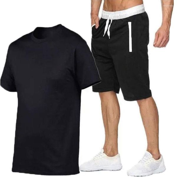 Agasalhos masculinos 2023 Jogging Home Going Esportes de verão Fitness Lazer Shorts de manga curta Trendy E T-shirts Capris