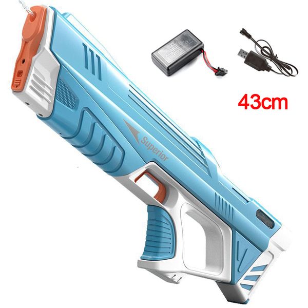 Brinquedos para armas 43cm Totalmente elétricos automáticos Arma de armazenamento de água Brinquedos portáteis para crianças Verão Praia Luta ao ar livre Brinquedos de fantasia para meninos Jogo infantil 230711