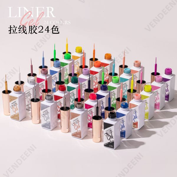 Esmalte de unhas 12 24 36 cores Pull Line Gel P otherapy Para DIY Painting Hook Manicure Special Art Supplies Brushed 230712