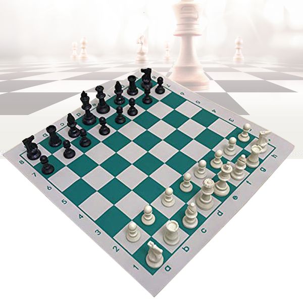 Giochi di scacchi Roll up Travel Educational Game Children Backgammon Chess Board Adulti Professional PU Leather Torneo tradizionale Dragge 230711